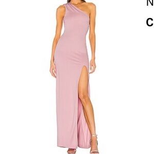 NBD Kamala Maxi Gown Dress Mauve Pink Sz Small S Spring Wedding Guest Party